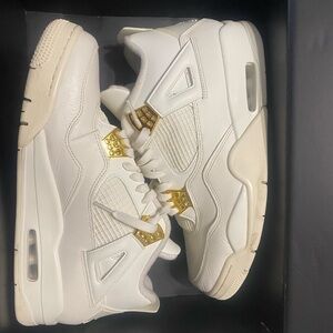 Jordan White and Gold Sneakers